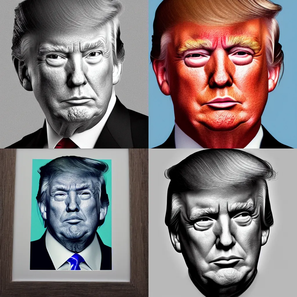 Prompt: HD portrait of Donald Trump