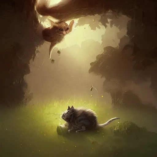 Image similar to a cat and mouse hybrid, digital art fantasy art, highly detailed, art by george stubbs, jakub rozalski, anton fadeev, james gurney, anato finnstark, ismail inceoglu