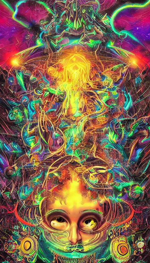 Image similar to psytrance artwork, by andre francois