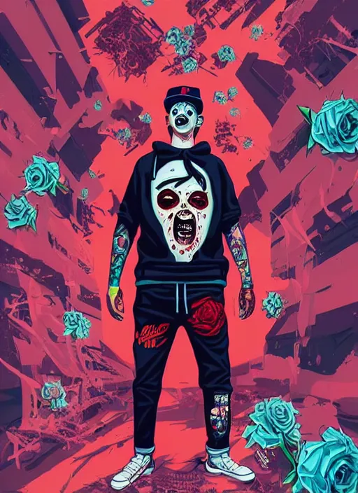 Image similar to zombie full body hiphop streetwear drip, tristan eaton, victo ngai, artgerm, rhads, ross draws