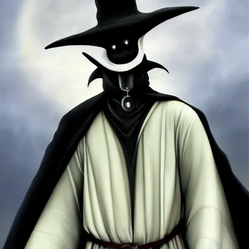Prompt: medieval plague doctor under the cloudy sky apocalyptic deviant art dark art caravaggio
