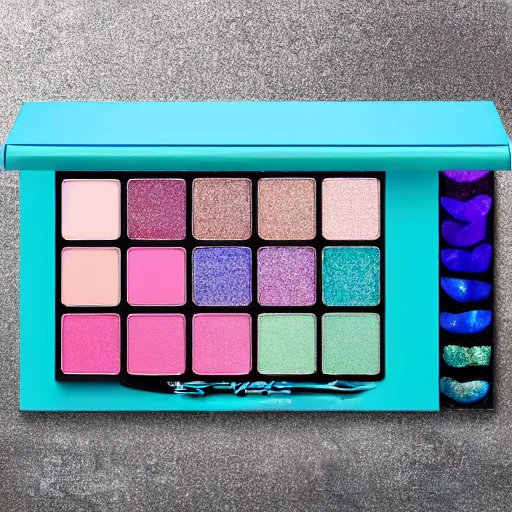 Prompt: mermaid - themed eyeshadow palette