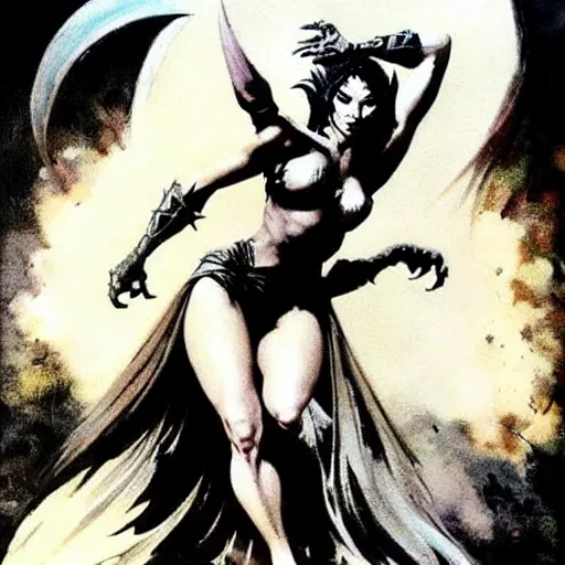 Prompt: sorceress by Frank Frazetta,fantasy artwork,beautiful,striking,high quality!!!!!,masterpiece!!!!