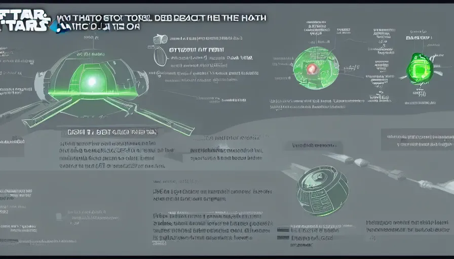 Image similar to infographic map of how to disable the tractor beam on the death star
