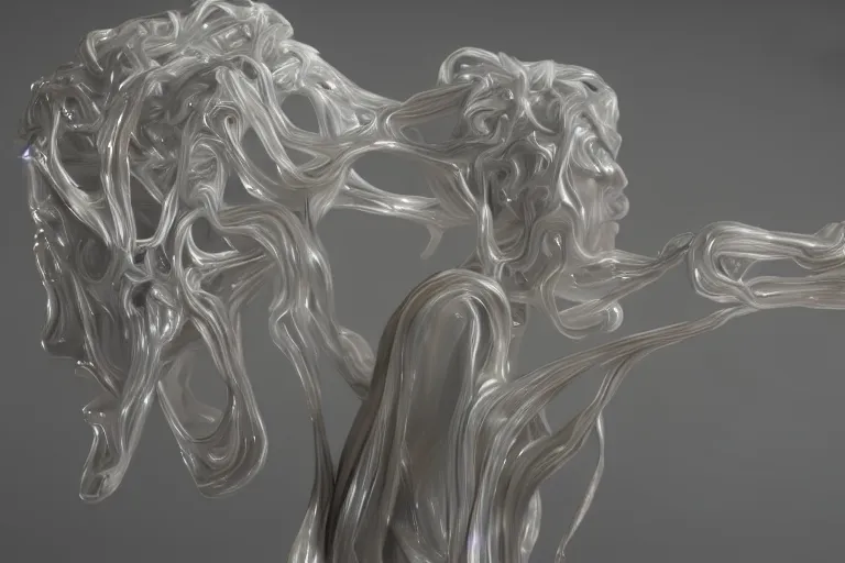 Image similar to Painful pleasures by Lynda Benglis, octane render, 4k, 8k, sharp, very very beautiful, stunning, twisted, vanishing, transparent