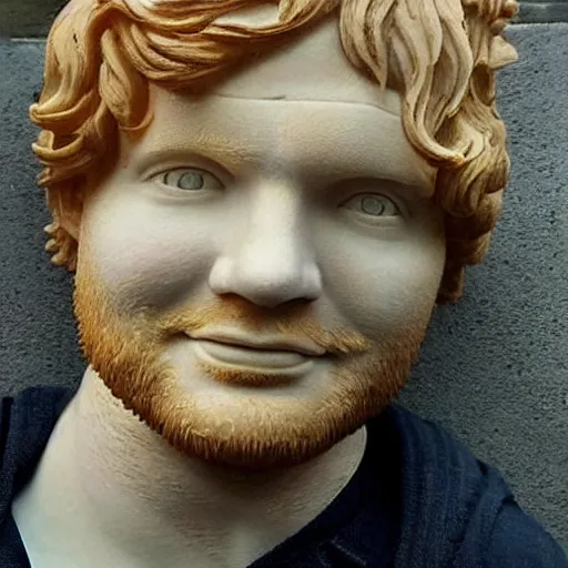 Image similar to dream Marble statue of Ed sheeran, ultra-realistic