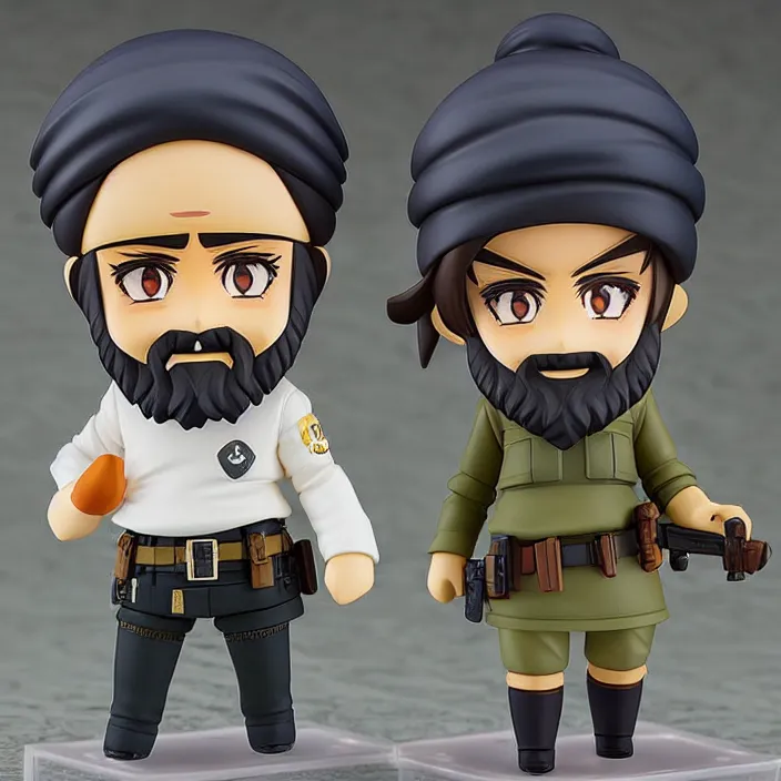 Prompt: anime nendoroid figurine of Osama Bin Laden, fantasy, figurine