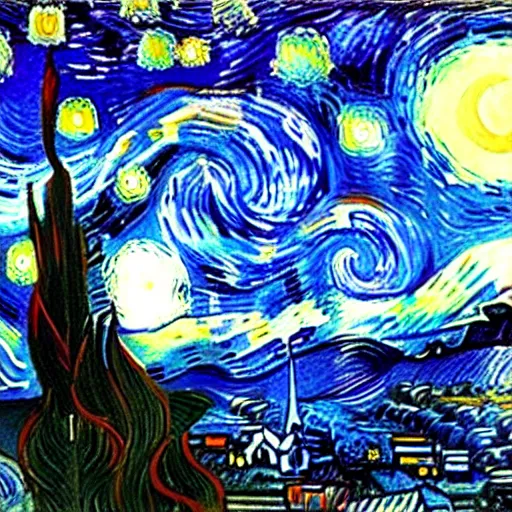 Prompt: The Starry Night by Salvador Dalí