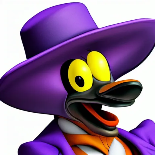 Prompt: ultra detailed portrait of darkwing duck, photo realistic, highly detailed face, ray tracing, unreal engine render, 3 d, smooth, sharp focus