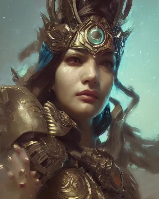 Image similar to portrait of goddess of procrastination by ruan jia and wlop, trending on artstation