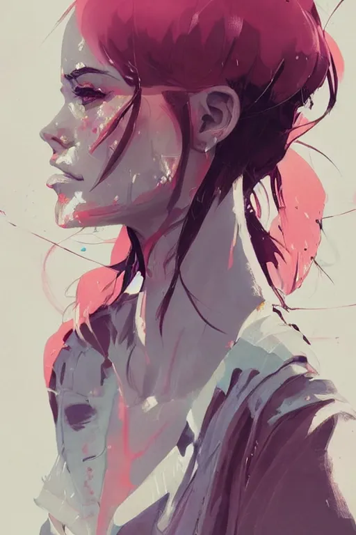 Image similar to an ultradetailed beautiful painting of a stylish woman fighter, by conrad roset, fiona staples and makoto shinkai, featured on artstation