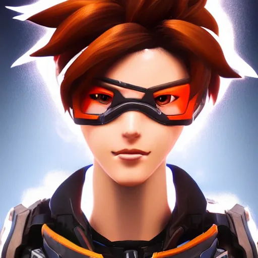 portrait of Tracer from Overwatch, centered, face, Stable Diffusion