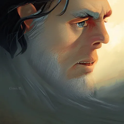 Image similar to face icon stylized minimalist the lord of the rings : the fellowship of the ring 2 0 0 1, loftis, cory behance hd by jesper ejsing, by rhads, makoto shinkai and lois van baarle, ilya kuvshinov, rossdraws global illumination