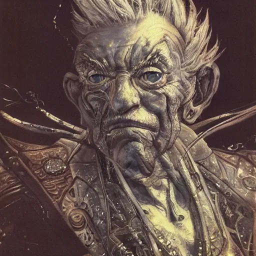 Image similar to ! dream old man, painted by yoshitaka amano, - n 9, painted by yoshitaka amano,