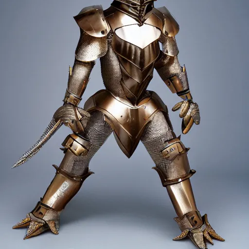 a humanoid Pangolin armored knight with metallic armor | Stable ...