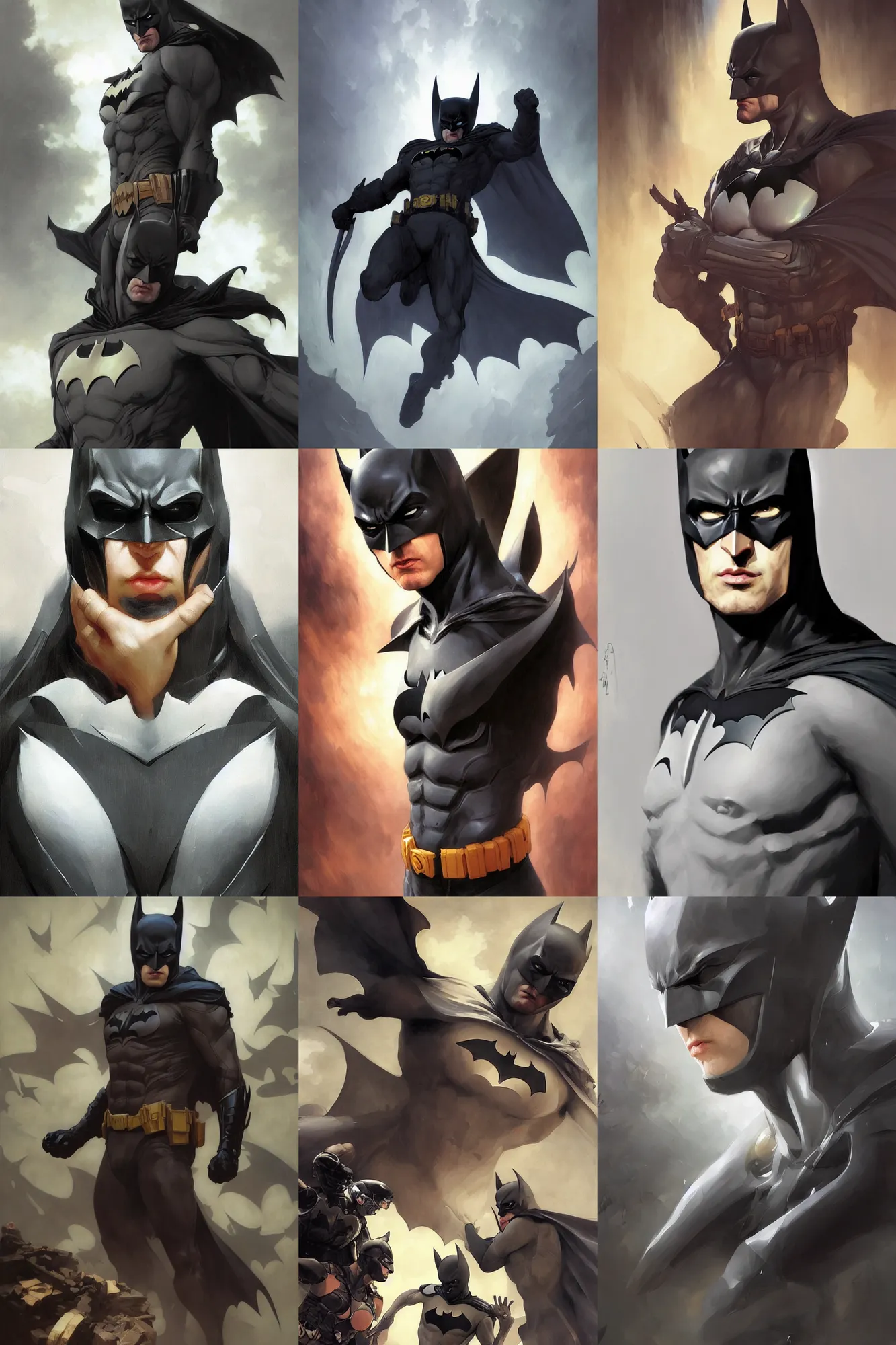 Prompt: depiction of batman illustration by Ruan Jia and Mandy Jurgens and William-Adolphe Bouguereau, Artgerm, 4k, digital art, surreal, space dandy style, highly detailed, godsend, artstation, digital painting, concept art, smooth, sharp focus, illustration by Ruan Jia and Mandy Jurgens and William-Adolphe Bouguereau