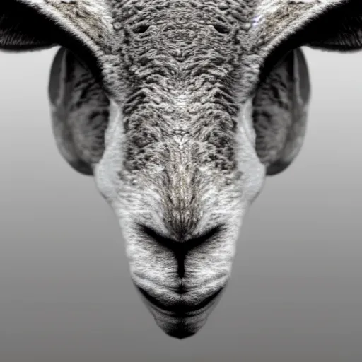 Image similar to Infinity recursion sheep , hyperrealism, no blur, 4k resolution, ultra detailed-i