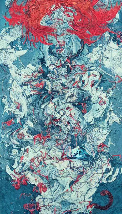 Image similar to rage, by james jean,