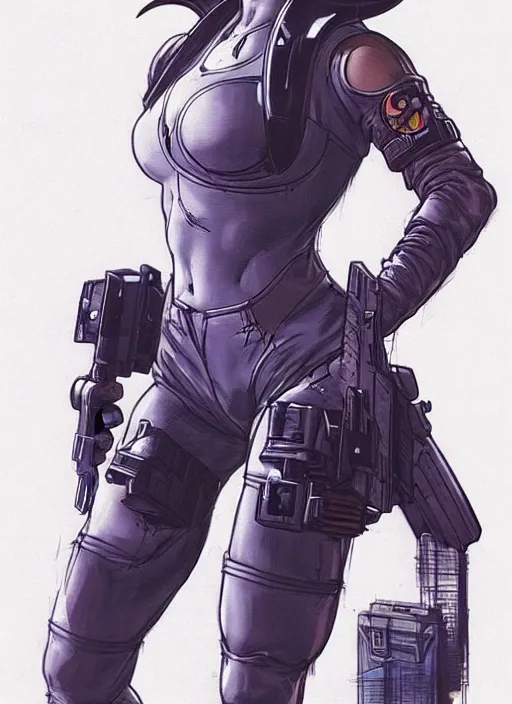 Image similar to chun li. dangerous cyberpunk mercenary in tactical gear and jumpsuit. portrait by stonehouse and mœbius and will eisner and gil elvgren and pixar. realistic proportions. dystopian. cyberpunk 2 0 7 7, apex, blade runner 2 0 4 9 concept art. cel shading. attractive face. thick lines.