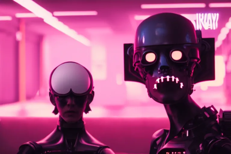 Image similar to vfx film, love death and robots, flat color profile low - key lighting award winning photography arri alexa cinematography, hyper real photorealistic cinematic, atmospheric cool colorgrade