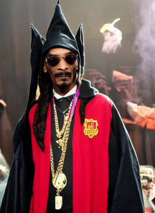 Prompt: Snoop dogg in the harry potter universe,gryfindor,hermiona