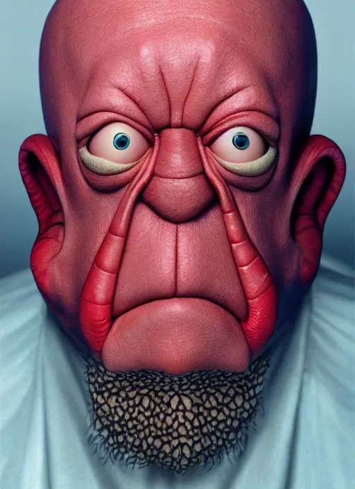 Image similar to photorealistic 3 0 0 0 ( dr. john a. zoidberg ), portrait photography feroflex photorealistic studio lighting ektachrome detailed intricate face details, ultradetails, beautiful face, realistic shaded perfect face, extremely fine details