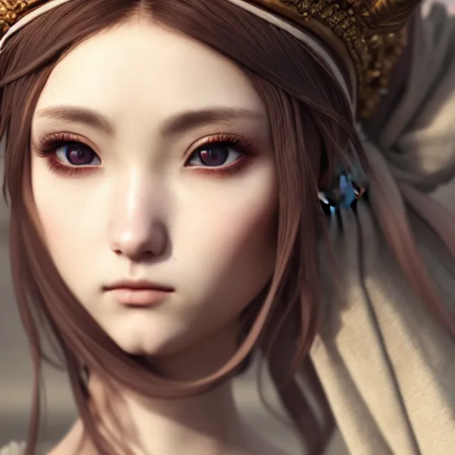 Image similar to perfectly centered close up portrait, anime goddess, candid photography, by leonardo da vinci, highly detailed, character concept, unreal engine 5