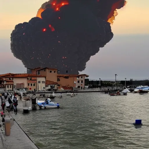 Prompt: a nuke explosion in chioggia