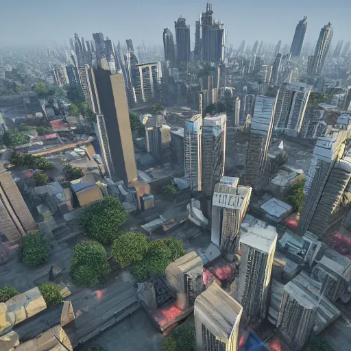 Prompt: urban dhaka city architecture, satellite imagery, 3 d mapping, birds lower eye view, photo realism, unreal engine 5, high quality, ray tracing, epic lighting