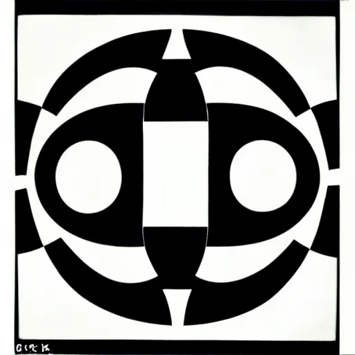 Image similar to black and white symbol by karl gerstner, monochrome, 8 k scan, centered, symetrical, satisfying, bordered