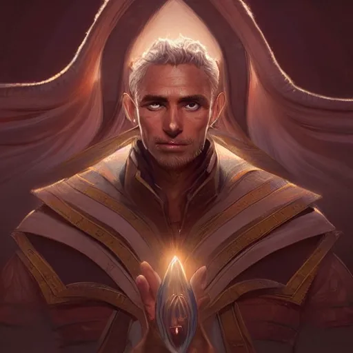 Image similar to a powerful mage man unleashing magic powers, symmetrical facial features, intricate, elegant, digital painting, concept art, illustration, smooth, sharp focus, finely detailed, in the style of artgerm and greg rutkowski and william adolfe bouguerea,