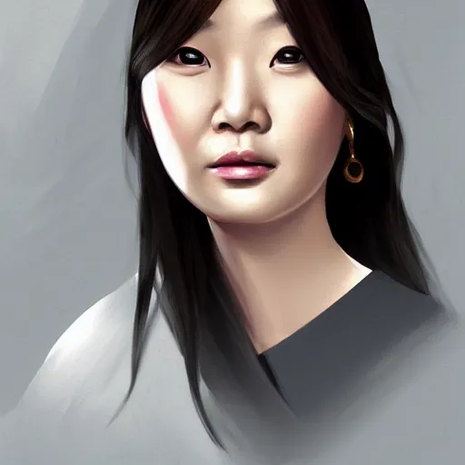 Prompt: portrait of Jeon So Min, concept art, digital painting