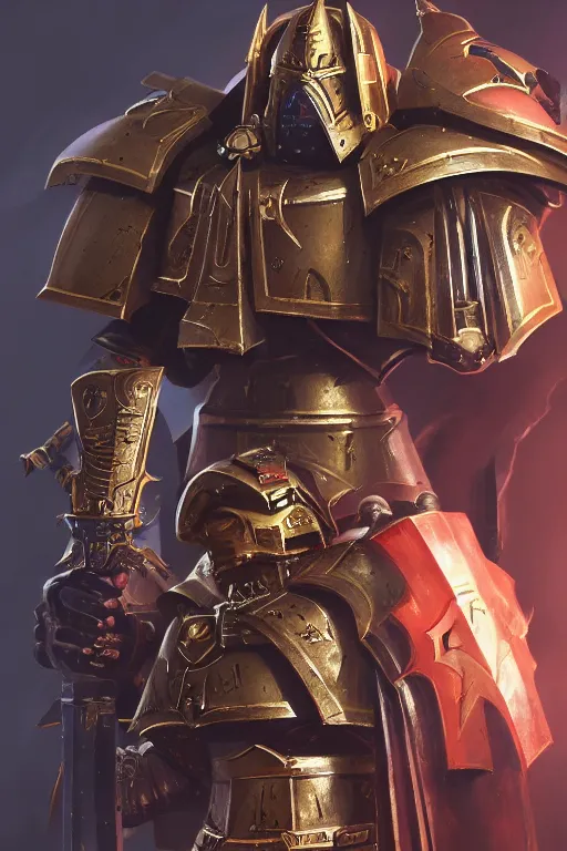 Image similar to armor portrait heros warhammer 4 0 k horus heresy fanart - the primarchs emperor by johannes helgeson animated with vfx concept artist & illustrator global illumination ray tracing hdr fanart arstation zbrush central hardmesh 8 k octane renderer comics stylized