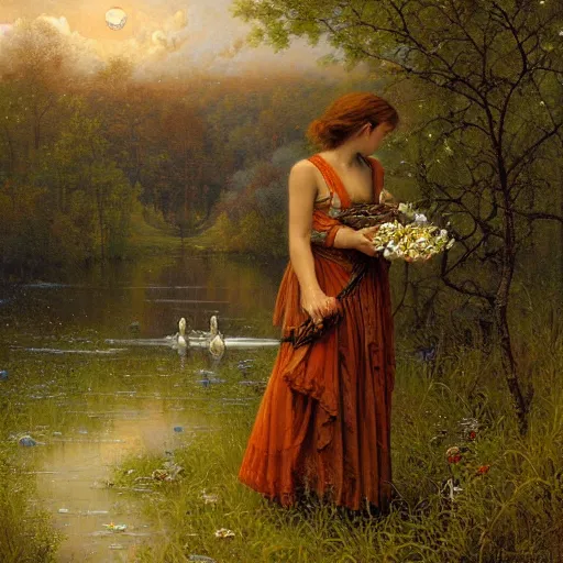 Prompt: Liminal space in outer space by Daniel Ridgway Knight