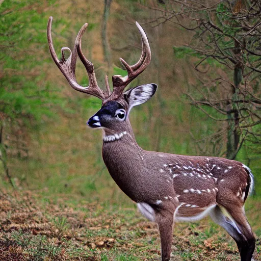 Image similar to photograph of a feathery deer in nature, 4K, highly detailed, photo realistic