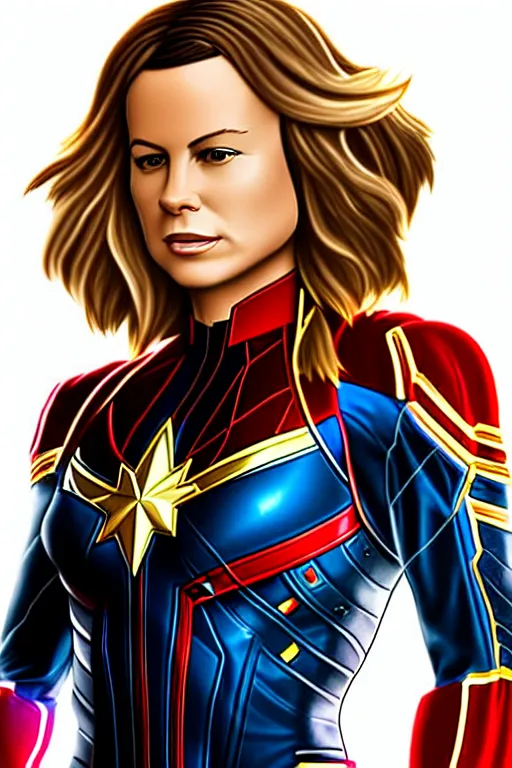 Prompt: Kate Beckinsale as Captain Marvel high quality digital painting in the style of James Jean