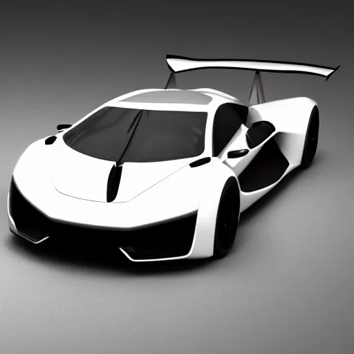 Prompt: render of futuristic supercar, realistic, clean, detailed, raytracing