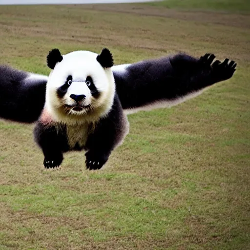 Image similar to flying panda griffin hybrid