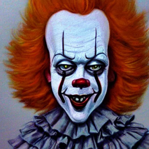 Image similar to Pastel sketch of Tim Curry's Pennywise