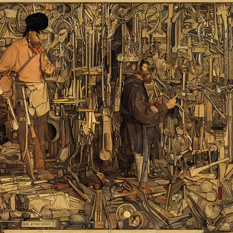 Image similar to a bad workman always blames his tools, highly detailed, 8 k resolution, visual art, art nouveau art