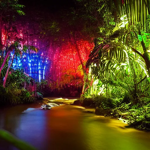 Image similar to river of light in a tropical rainforest