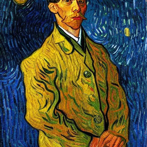 Image similar to portrait of young jason isaacs as a florist, long shot, van gogh