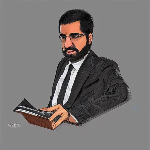 Prompt: Kurdish Lawyer, Digital art, award winning art, insanely detailed, hyperrealistic