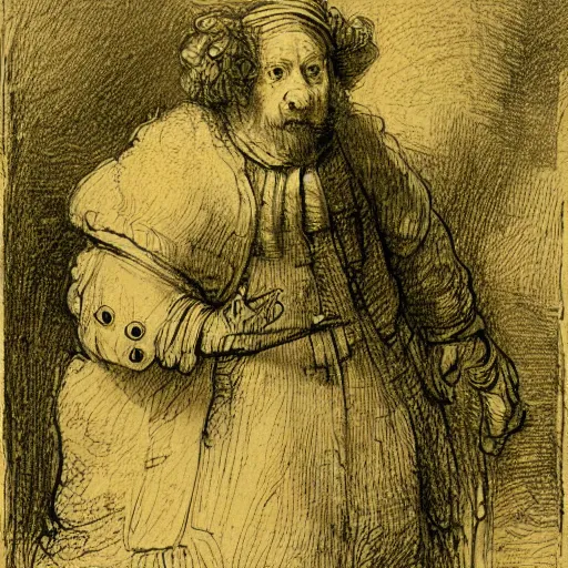Prompt: character design. by rembrandt, illustration, highly detailed