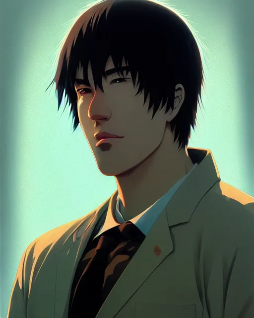 Image similar to portrait Anime guy as Nikolai Valuev. fine-face, pretty face, realistic shaded Perfect face, fine details. Anime. realistic shaded lighting by Ilya Kuvshinov katsuhiro otomo ghost-in-the-shell, magali villeneuve, artgerm, rutkowski, WLOP Jeremy Lipkin and Giuseppe Dangelico Pino and Michael Garmash and Rob Rey Muscled brutal