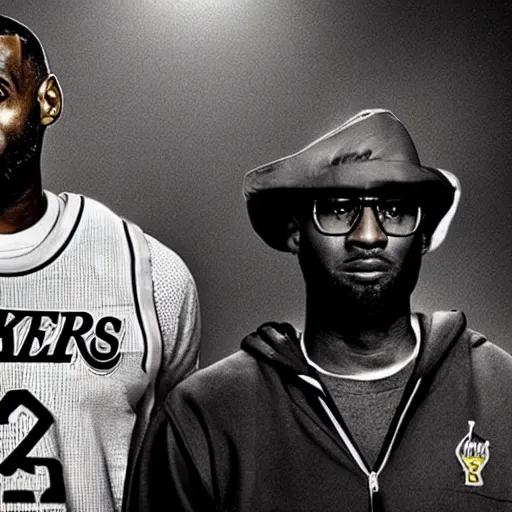 Prompt: Lebron James and Kobe Bryant in Breaking Bad