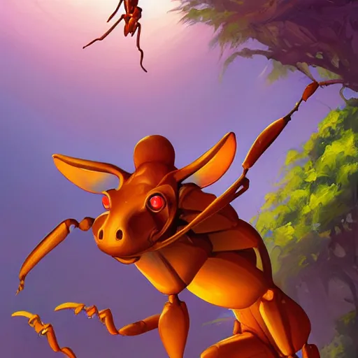 Prompt: portrait of a humanoid ant with 4 arms, jungle background, purple sky, behance hd artstation by jesper ejsing by rhads, makoto shinkai and lois van baarle, ilya kuvshinov, ossdraws