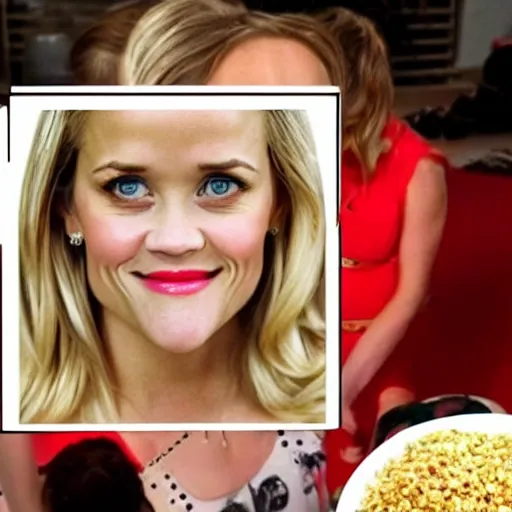 Image similar to a pile of rice with reece witherspoon face