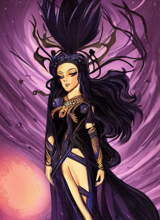 Image similar to godess of the night nyx in her primordial form