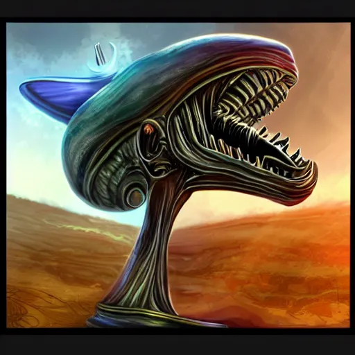Image similar to realistic digital art of aliens meme guy as an alien